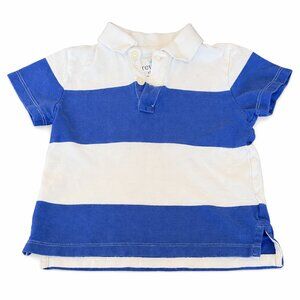Crewcuts Rugby Polo 2T Boys | Blue Stripe Preppy Shirt Long Sleeve Outfit Top